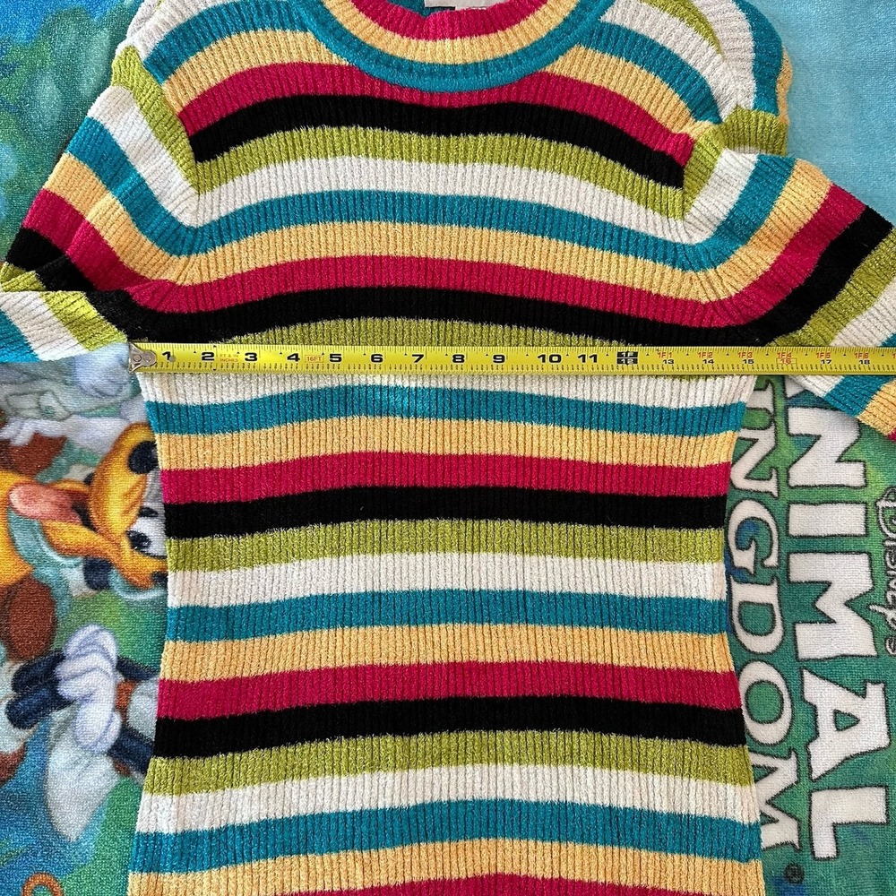 VTG Sag Harbor Women‎ SZ M Sweater Multicolor Striped Long Sleeve Retro Colorful - Picture 7 of 7